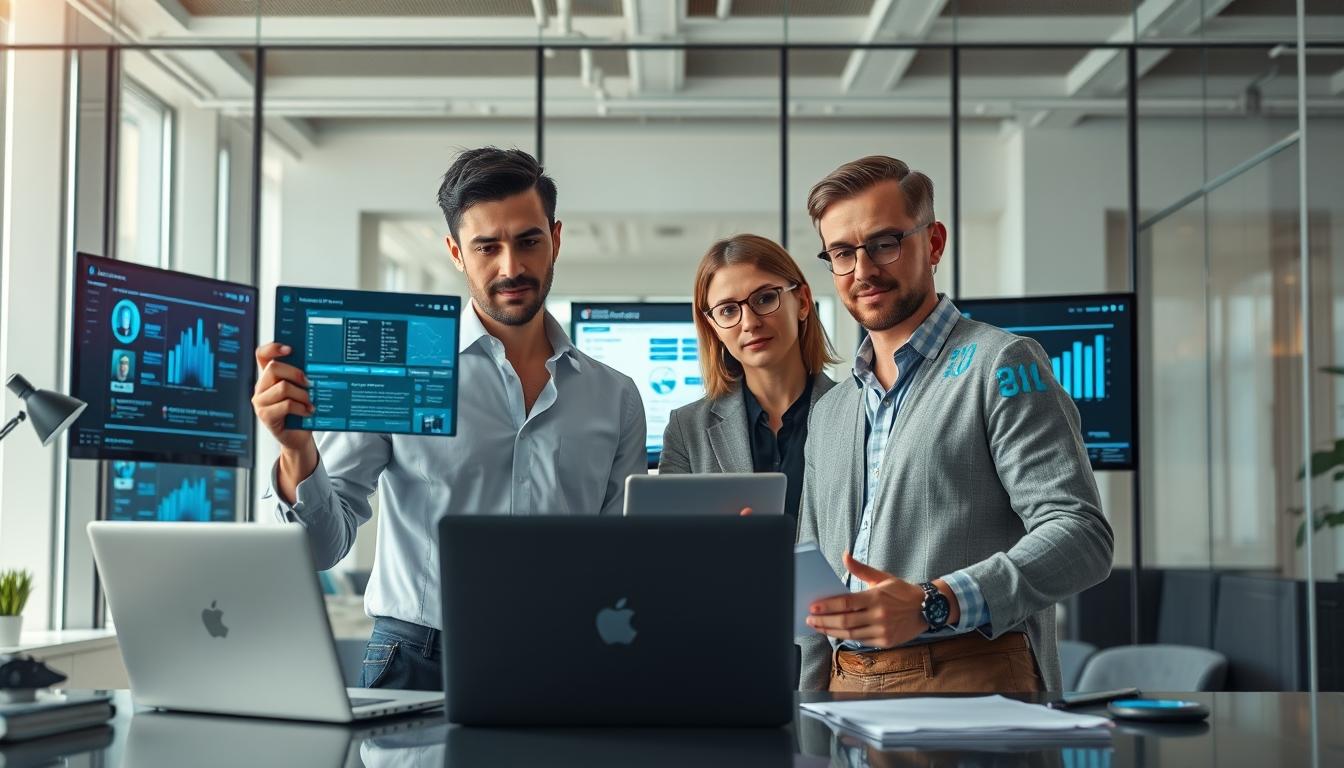 Business software development team collaboration